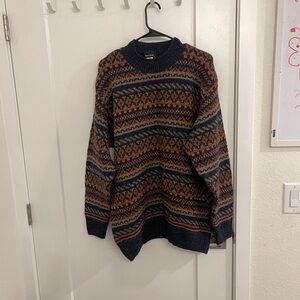 Vintage‎ Mark Shale Retro Wool Geometric Striped Sweater